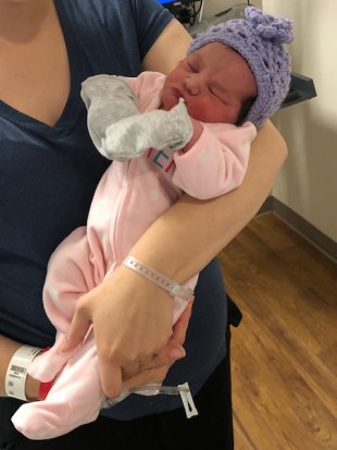 Baby Davina, first baby born in Kings County in 2019.